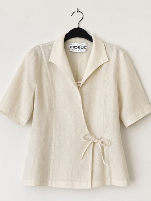 Linen top Fidelle in beige, like new, cross closure, size S/M