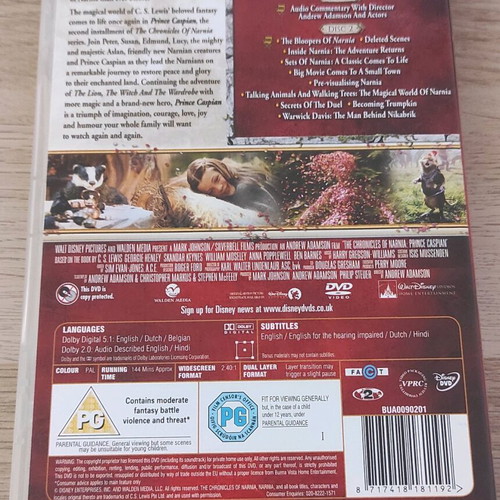 The Chronicles of Narnia Prince Caspian DVD like new with English subtitles