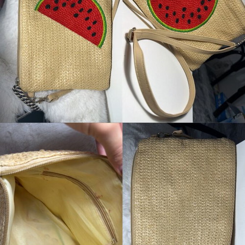 Bag used, beige with watermelon design