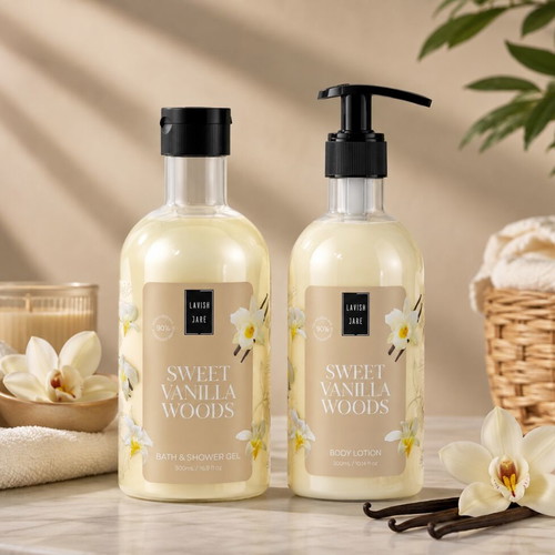 Lavish Care Sweet Vanilla Woods body care set