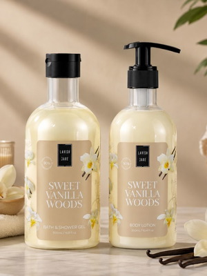 Lavish Care Sweet Vanilla Woods body care set