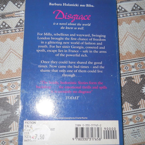 Barbara Hulanicki Disgrace paperback book used in good condition