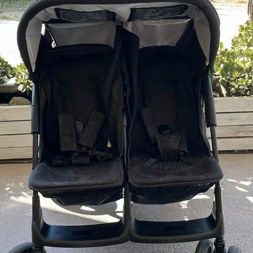 Lorelli Twin twin stroller used with large storage basket