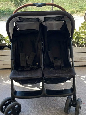 Lorelli Twin twin stroller used with large storage basket