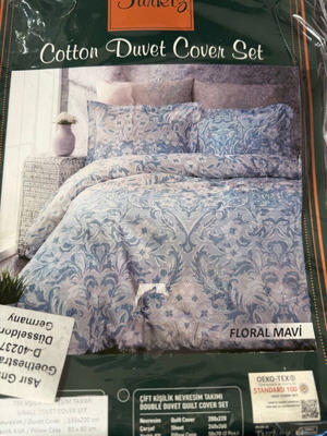 Turkiz Floral Cotton Duvet Cover Set new