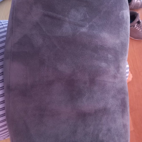 Supportive foam back-lumbar cushion, grey velour 40x27 cm with strap and clip
