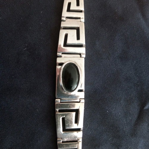 Silver bracelet 925 with tourmaline stone, like new, 28 g