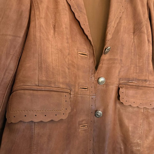 LAPEL women's leather jacket like new, brown, size S