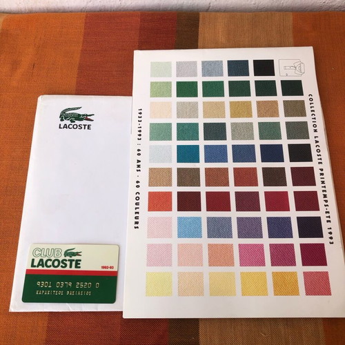 Club Lacoste 1992-93 catalog and membership card new