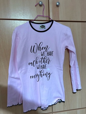 Women's small cotton pajama like new, pink top with black pants