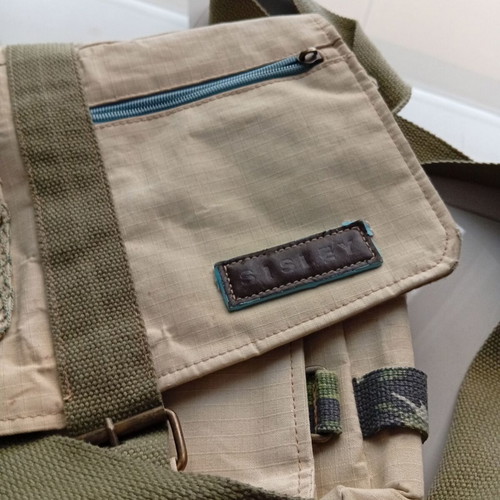 Sisley crossbody bag used beige and blue