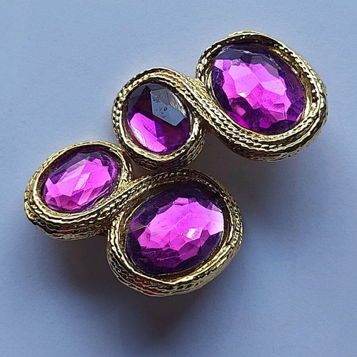 Clip-on earrings used, purple