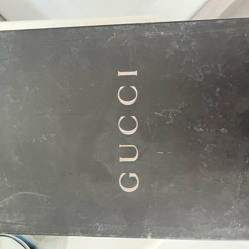 Gucci loafers ανδρικά μεταχειρισμένα, δέρμα με ύφασμα, νούμερο 42,5