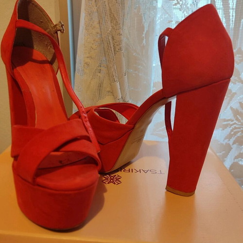 Sante women's sandals used, red, size 39