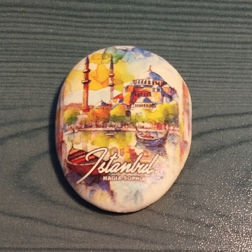 Set of 12 souvenir fridge magnets from various regions
