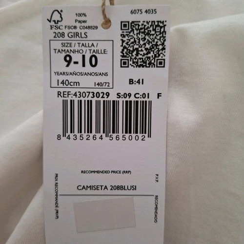 Mango thin blouse new with tags, white, size 134 cm