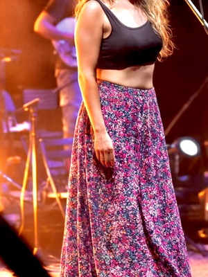 Floral maxi skirt boho, fuchsia and purple