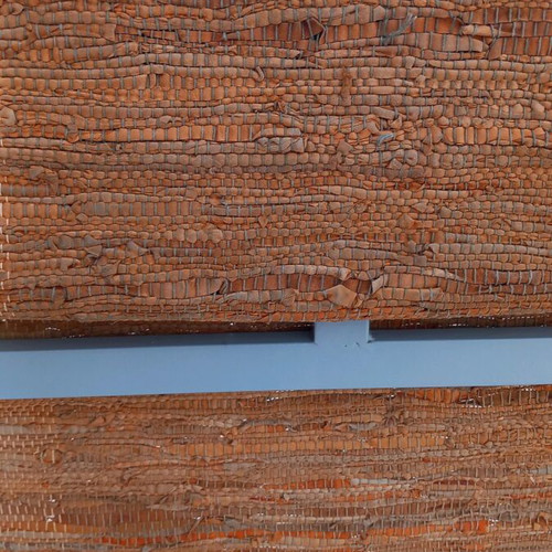 Leather rug brown color like new