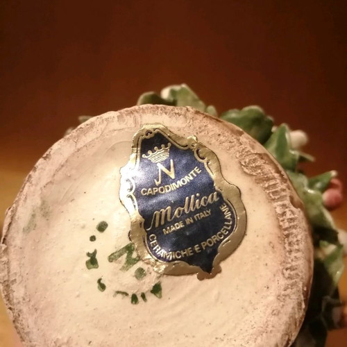 Capodimonte flower basket used decorative porcelain