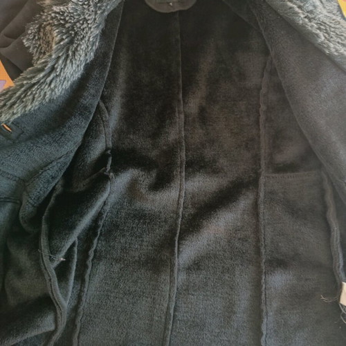 Suede large black coat like new
