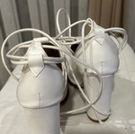 Pumped Up White Lace-Up High Heel Sandals like new