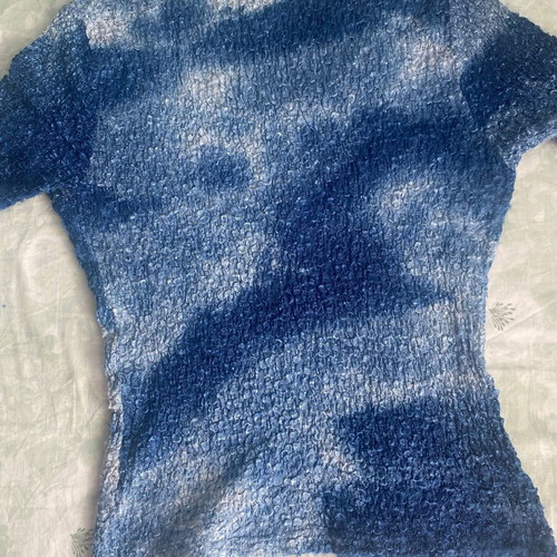 90s vintage blue short-sleeve top like new