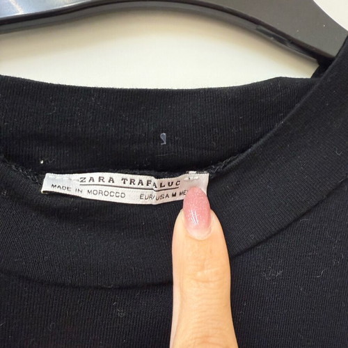 T-shirt long black with side openings Zara like new