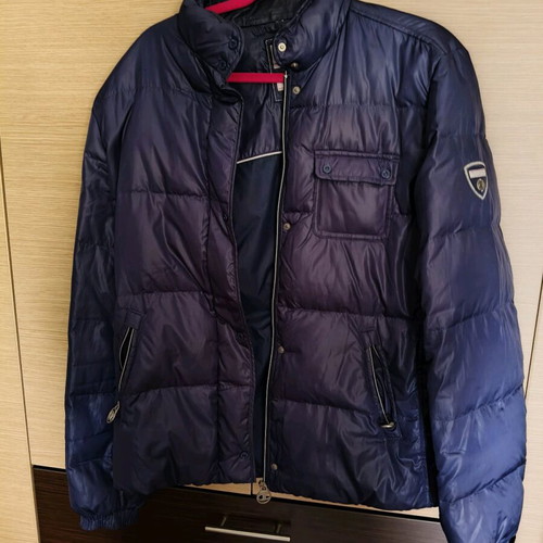 Jacket used, purple, size L with down filling