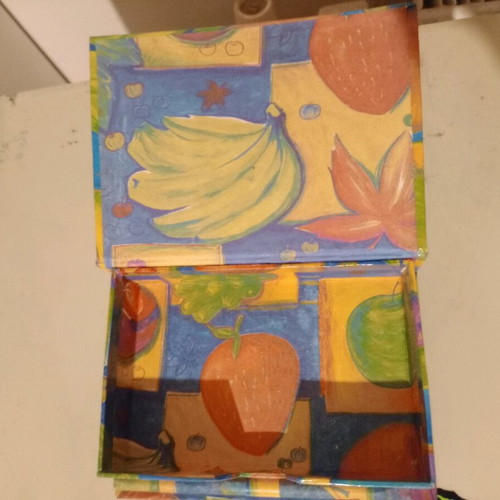 Paper storage box like new with pencil jewelry box 90s