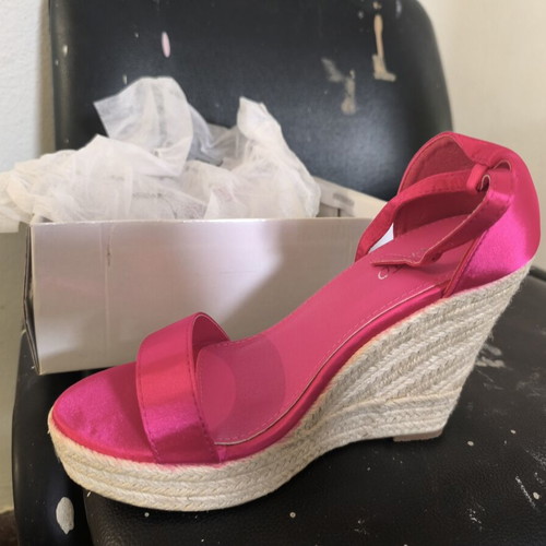Wedge platform sandals, fuchsia, size 39
