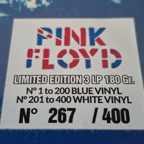 Pink Floyd Eclipsed by the Dome 3Lp colored vinyl new limited numbered 267/400