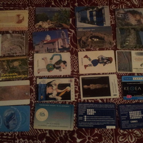 Phone cards used, pack of 20 pieces