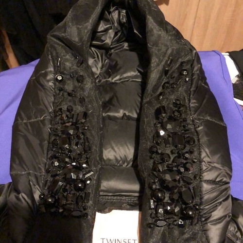 Twinset Puffer jacket black L like new, spring down-filled