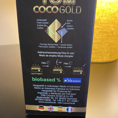 Tom Coco Gold coconut charcoal briquettes, 72 pieces
