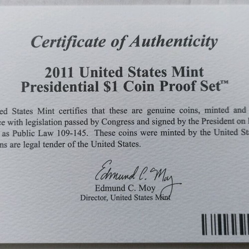 USA 2011 Presidential $1 Dollar Coin Proof Set new