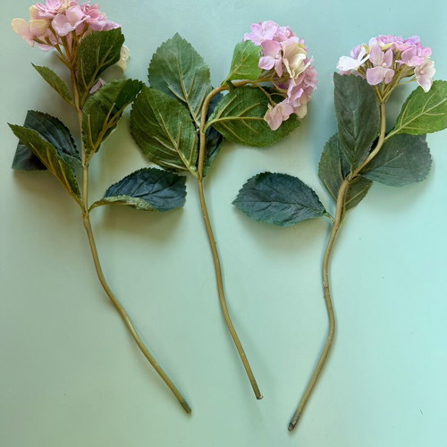 Artificial hydrangea flowers, set of 3