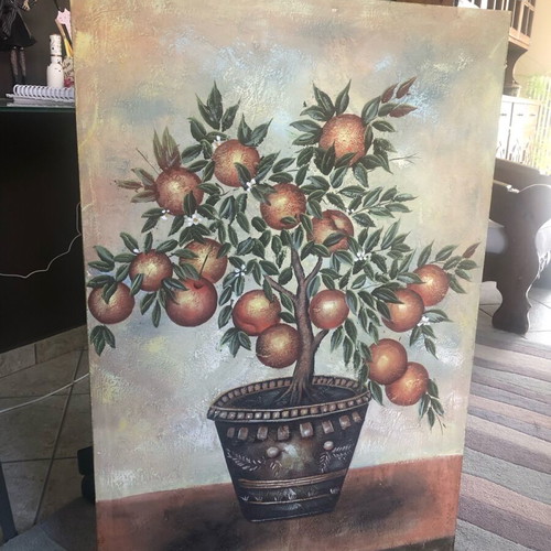 Orange tree painting like new, dimensions 62 x 92 cm