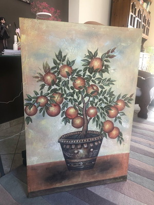 Orange tree painting like new, dimensions 62 x 92 cm