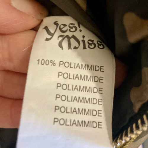 Yess Miss women's short puffer jacket with hood like new, beige and green