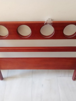 Wooden single bed frame used, without mattress