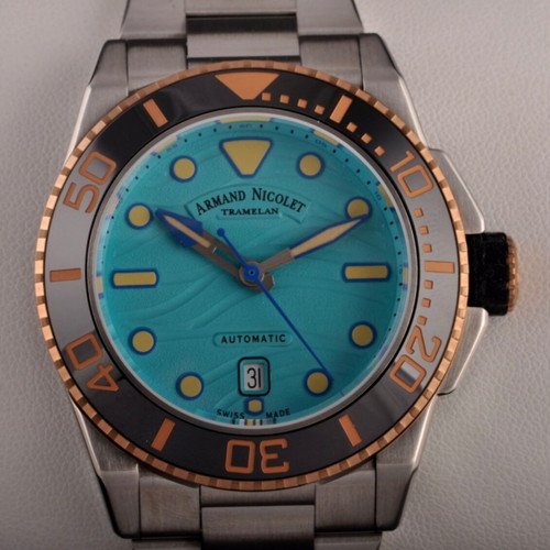 Armand Nicolet A480PSN-TF-MA4482A men's automatic watch, blue dial