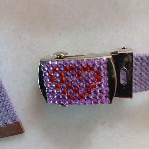Fabric belt lilac with matching bracelet gift like new