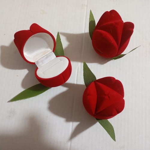 Ring box rose set of 3 new, red