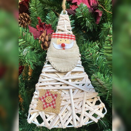 Santa Claus wooden ornament new, white, 17.5cm