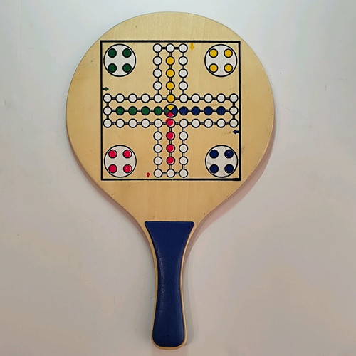 Wooden Handmade Children's Beach Rackets with Board Games like New