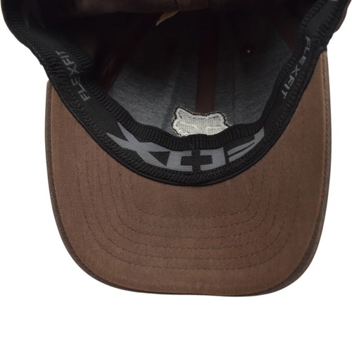 Fox Racing Brown Flexfit Embroidered Logo Cap size S used, faded color