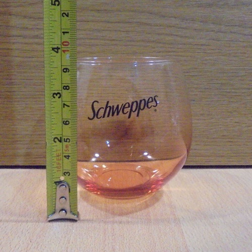 Schweppes soda promotional set of two colored glasses new