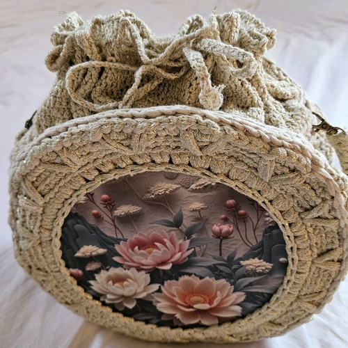 Handmade bag custom design beige