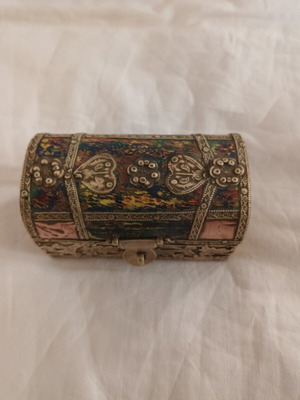 Miniature Chest Box used with Brass Decoration 9 x 5 x 5 cm
