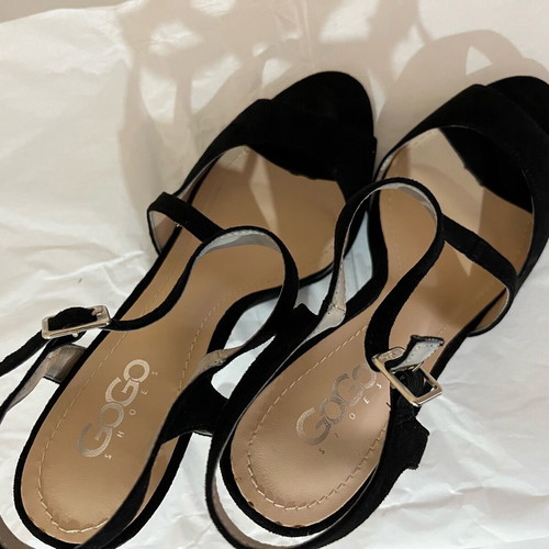 Black suede GoGo Shoes sandal like new, size 39